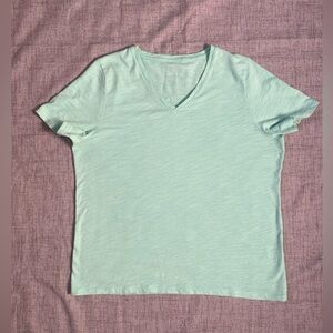 Talbots XL Mint Green V-neck Cotton Tee With A Nice Stretch.